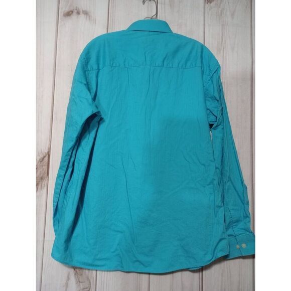 Kenneth Cole Reaction Men's Dress Shirt Long Sleeve‎ Button Up Turquoise Medium - Picture 2 of 8